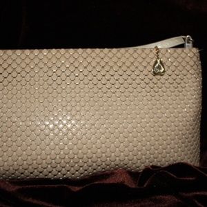 Whiting & Davis Beige Mesh Shoulder Bag